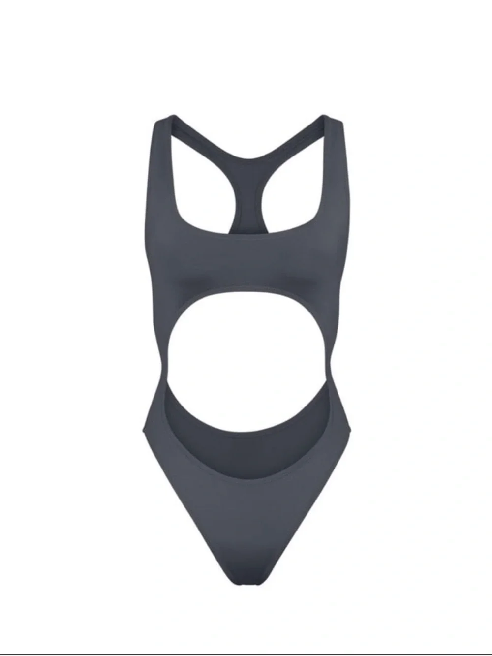 SKIMS - Gun Metal Gray Cutout One-Piece Monokini Swim Suit